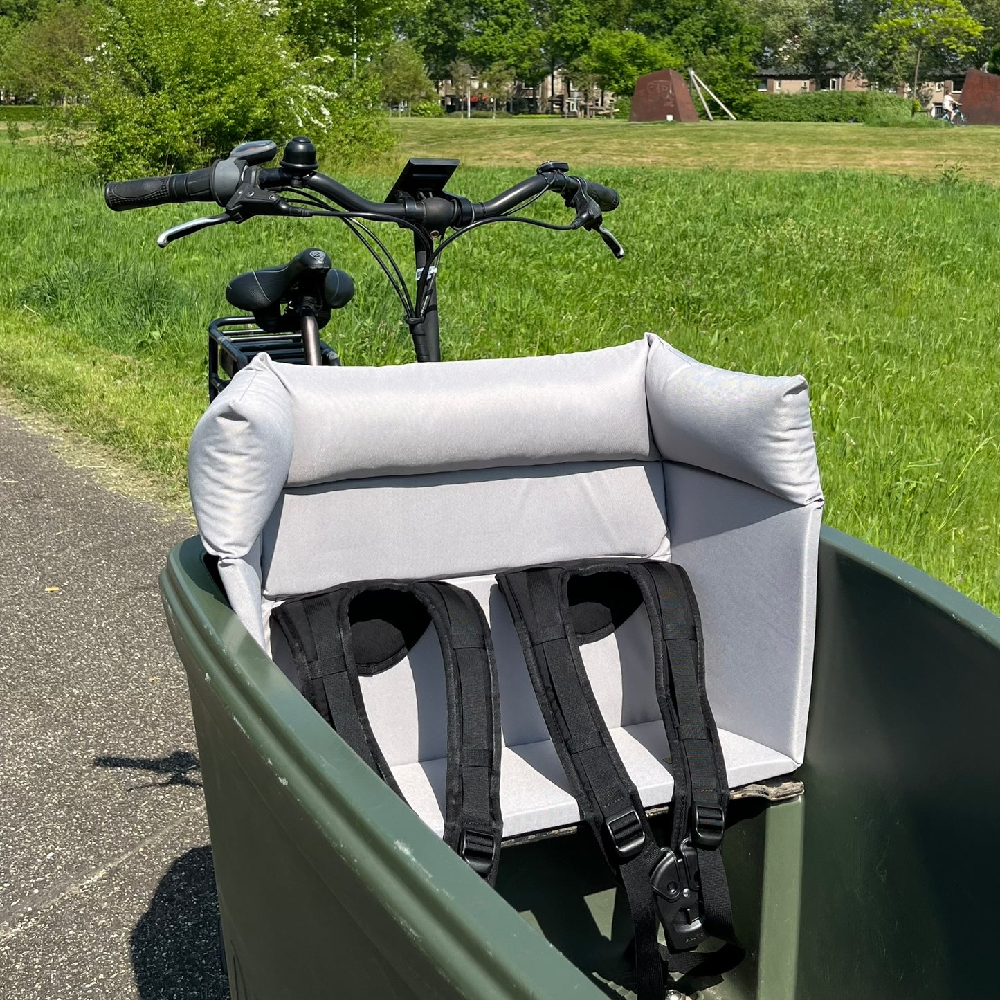 Cargo bike cushion Dolly - grey